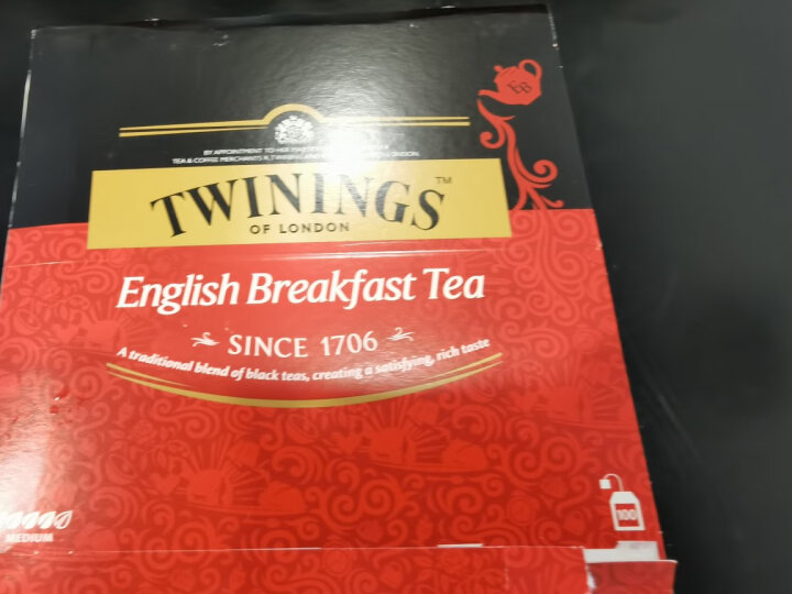 英国川宁(TWININGS) 红茶 金毫英式早餐红茶 进口茶叶 袋泡茶包 3g*15包 下午茶 可搭配牛奶 蜂蜜 晒单图
