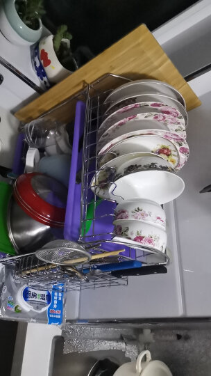 美厨（maxcook）碗碟架沥水架置物架厨房多用二层砧板筷子收纳架托盘颜色随机MSSB046-B 晒单图
