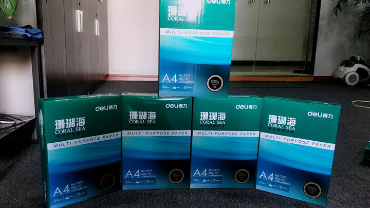 得力(deli)珊瑚海 70g A4 复印纸 中档款打印纸 500张1包 单包装 晒单图