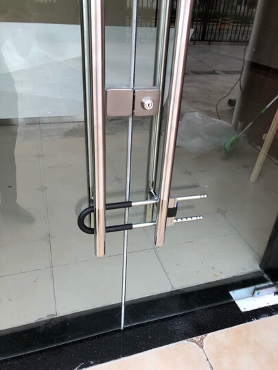 赛拓(SANTO)0068 高强度抗剪防撬U型门锁安全锁 双开玻璃门锁电动车锁摩托车锁 晒单图