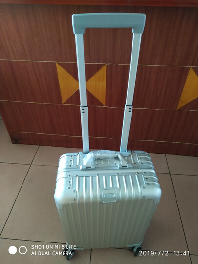 全铝镁合金金属行李箱男万向轮商务铝合金拉杆箱女男22 24 26 29寸旅行箱硬箱登机箱 银色铝镁合金 20英寸 晒单图