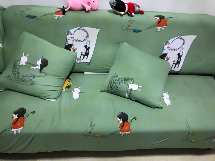 帕布（pabu）沙发垫套四季通用全包沙发套罩田园布艺组合沙发巾欧式布艺沙发布 麻灰 三人（长度区间190-230cm） 晒单图