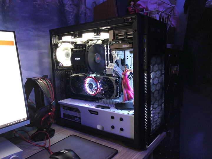 追风者(PHANTEKS) 515PTG钢化玻璃RGB电竞ATX水冷电脑机箱(支持360水冷/2把RGB神光同步静音风扇/防尘/背线) 晒单图