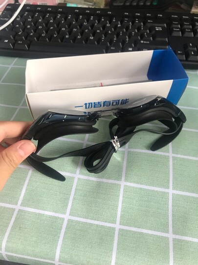 李宁LI-NING 近视泳镜 男女防水防雾高清游泳镜 正品游泳眼镜 LSJK668黑 300度 晒单图