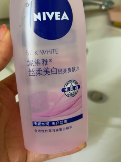 妮维雅（NIVEA）女士护肤丝柔美白爽肤水200ml 控油化妆品祛斑祛淡化痘印提亮肤色 丝柔美白提亮爽肤水200ml2支装 晒单图