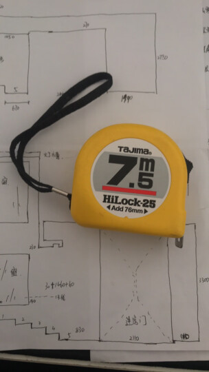 日本tajima田岛卷尺7.5米钢卷尺双面刻度盒尺拉尺木工测量工具尺带宽25mm高精度米尺 L25-75 晒单图