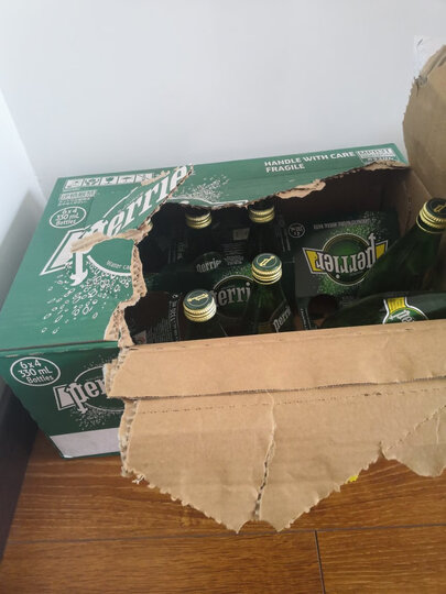 法国进口 巴黎水(Perrier)含气天然矿泉水 原味气泡水330ml*24瓶 (玻璃瓶)整箱 晒单图
