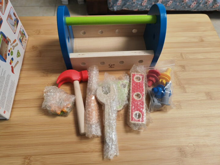 Hape(德国)积木玩具拆装拼装早教启蒙玩具3-6岁我的工具盒百变拼搭男孩玩具女孩节日礼物 3岁+ E3001 晒单图