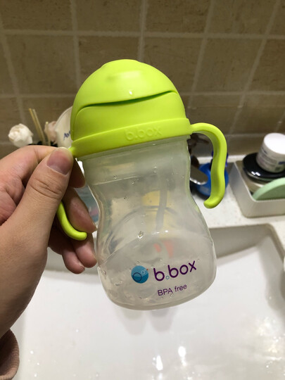b.box 贝博士bbox吸管杯婴儿水杯宝宝重力球学饮杯水壶6-12个月 新款黄绿色 晒单图