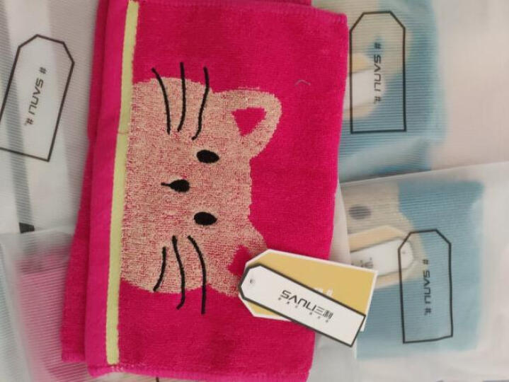 三利 纯棉卡通儿童毛巾6条 猫咪+小熊洗脸面巾 25x50cm 独立包装 晒单图