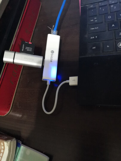 毕亚兹 USB网卡 百兆网卡转换器 USB2.0转网线 苹果笔记Mac Book外置网口 HUB一拖三口分线器 ZH5-PC 晒单图