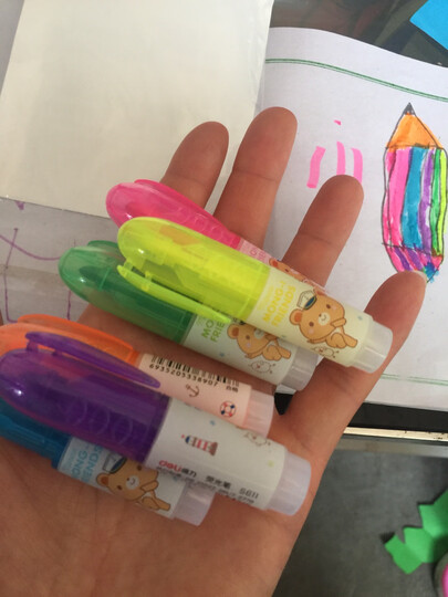 得力(deli)双头多用重点醒目标记荧光笔 手帐可用水性记号笔6支/盒 晒单图