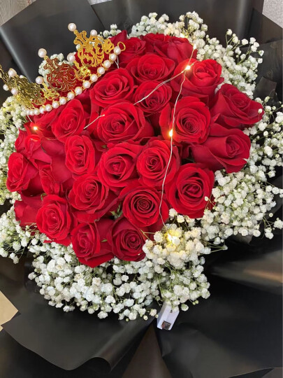 梦馨鲜花情人节鲜花速递红玫瑰花束送女友老婆生日礼物纪念日全国同城配送 52朵红玫瑰花束—女王专属 晒单图