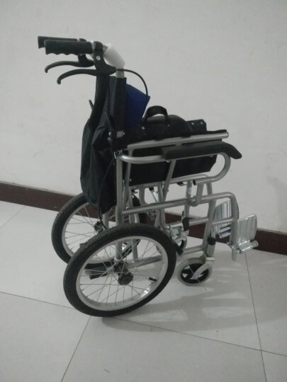 亿佰康轮椅折叠轻便便携式老年人手动轮椅车手推车残疾人代步车儿童旅行轮椅带手刹可折叠 轮椅折叠蓝色 晒单图
