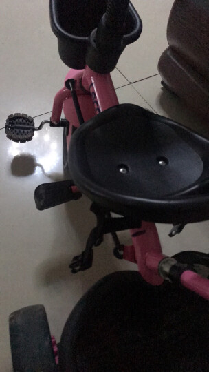 乐卡（Lecoco）儿童三轮车多功能婴幼儿童脚踏车1-3-5岁简易自行车多功能手推车 蜜桃粉 晒单图