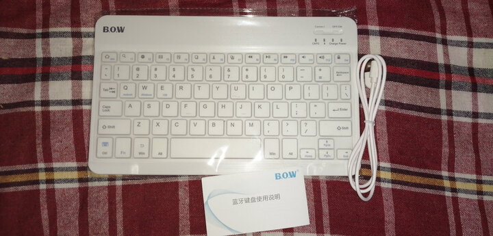 航世(B.O.W)HB028 无线蓝牙键盘 超薄便携iPad平板手机电脑办公小键盘 白色小号 晒单图