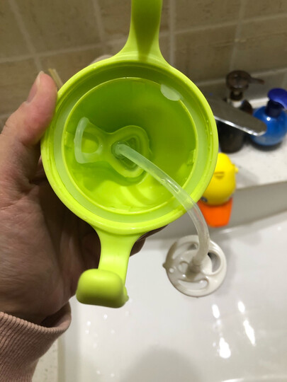 b.box 贝博士bbox吸管杯婴儿水杯宝宝重力球学饮杯水壶6-12个月 新款黄绿色 晒单图