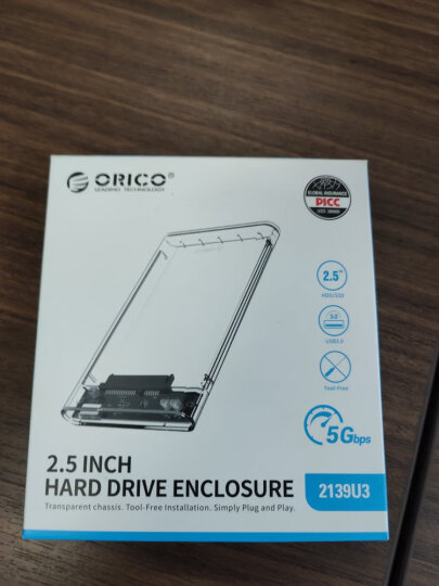 奥睿科(ORICO)Type-C移动硬盘盒2.5英寸SATA转USB3.0笔记本电脑外置盒机械固态ssd硬盘盒子 全透明2139C3 晒单图