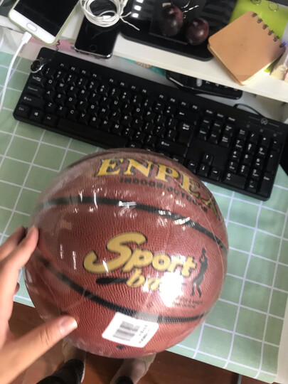 ENPEX 乐士成人儿童7号橡胶篮球室内外比赛 蓝球 B003 晒单图