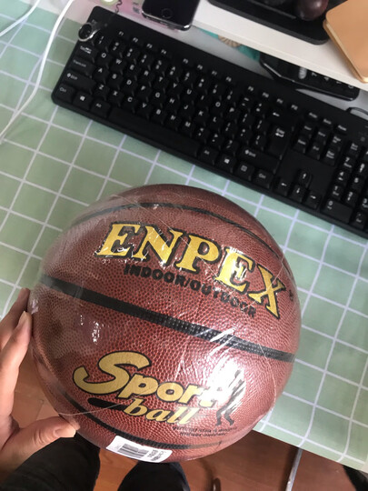 ENPEX 乐士成人儿童7号橡胶篮球室内外比赛 蓝球 B003 晒单图
