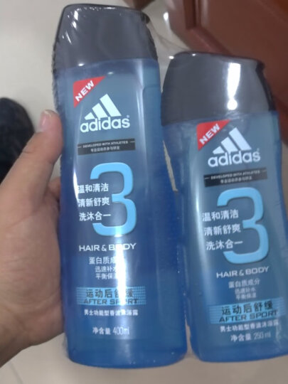 阿迪达斯(Adidas)男士洗护二合一运动后舒缓香波沐浴露400ml 持久留香控油温和清洁平衡保湿 晒单图