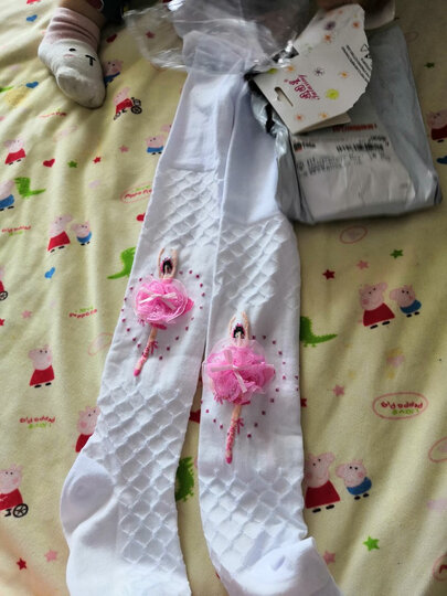 春秋夏款全棉儿童打底袜裤女童大童连裤袜宝宝舞蹈袜白色粉红色 白色 L适合身高125cm 晒单图