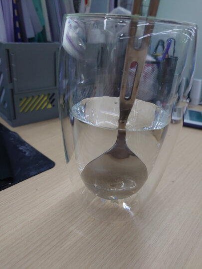 karphome卡普家居耐热玻璃杯双层家用泡茶杯防烫手喝水杯果汁杯子杯架套装 2只装450ML 晒单图
