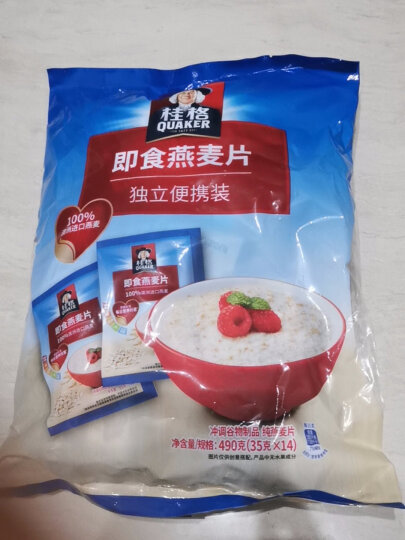 桂格（QUAKER）牛奶高钙燕麦片540g（27g*20袋） 早餐醇香系列 不含反式脂肪酸  晒单图
