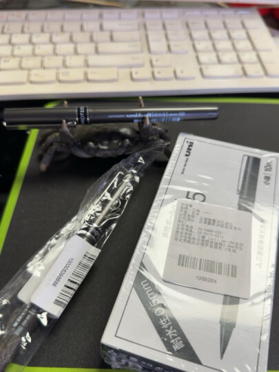 三菱（uni）UB-155直液式中性笔耐水耐晒走珠笔0.5mm学生考试用笔办公签字笔黑色10支装 晒单图