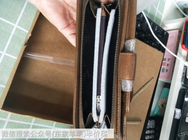 迪德DiDe 男士钱包头层牛皮复古长款多功能拉链钱夹卡包 DQ736油蜡棕 晒单图