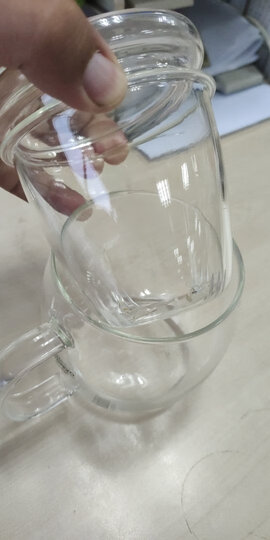 品茶忆友 玻璃茶具 茶杯耐热玻璃杯水杯茶漏茶滤三件杯 p-05凝露杯 450ml 晒单图