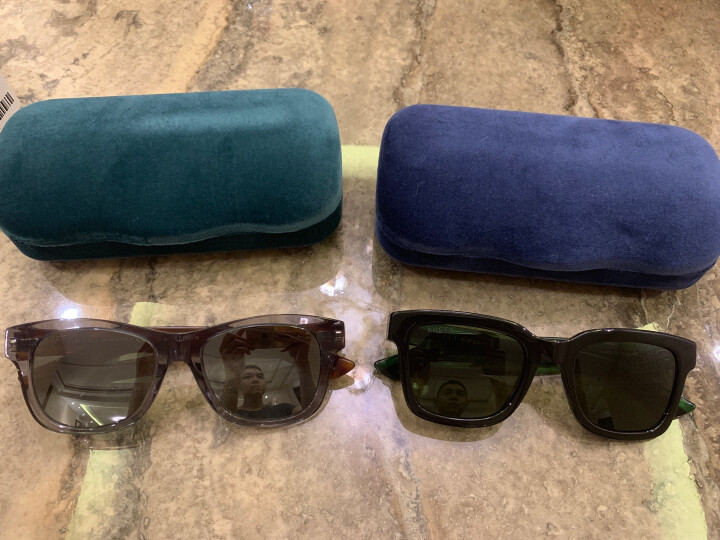 GUCCI 古驰 eyewear 亚洲版墨镜 休闲生活太阳镜男 GG0044SA-001 黑色镜框灰色镜片 53mm 晒单图