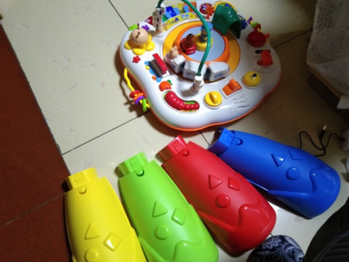 谷雨游戏桌婴儿玩具0-1岁宝宝多功能早教学习桌玩具1-3岁2周幼儿礼物 套装1（谷雨游戏桌+谷雨手拍鼓） 晒单图