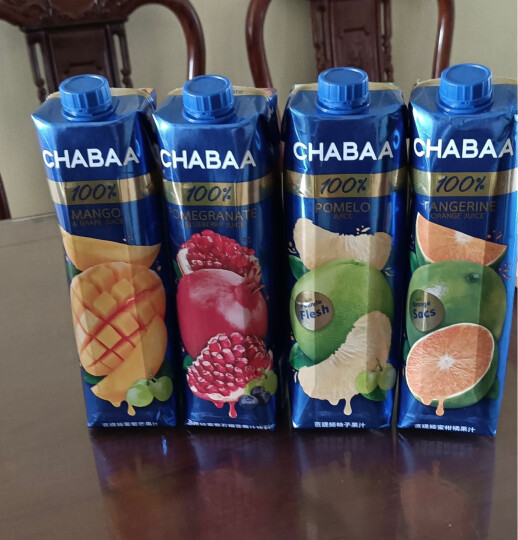芭提娅果汁饮料大瓶1L装 泰国进口100%纯果汁饮料CHABAA 芒果葡萄蜜柑橘 瓦伦西亚橙子 晒单图