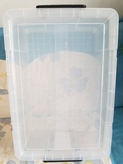 禧天龙 加厚直角收纳箱 儿童玩具整理箱 衣物被子储物箱 抗压搬家打包箱 透明 43升1个装 晒单图