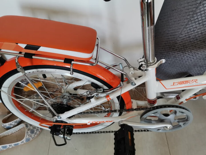 永久永久折叠车自行车 铝合金20寸7速/男女学生单车 雅途  橙色 铝合金新款 20寸 晒单图
