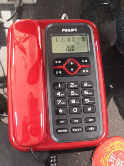 飞利浦（PHILIPS）电话机座机 固定电话 办公家用 免电池 插线即用 CORD020红色 晒单图
