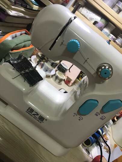 绿之源电动台式缝纫机 迷你家用多功能小型吃厚微型脚踏手工裁缝机 晒单图