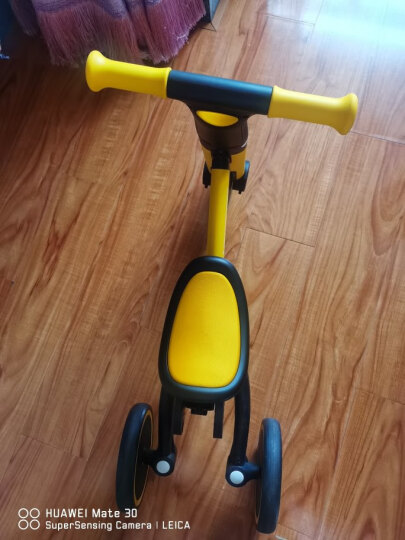乐卡（Lecoco）儿童三轮车 三轮宝宝推车 多功能婴儿脚踏车 尼诺二代免充气钛空轮 酷炫黄 晒单图