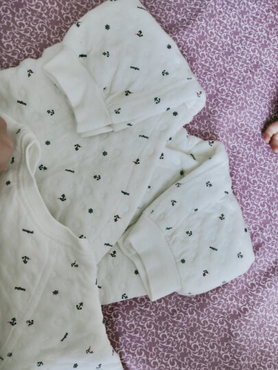 童泰婴儿衣服连体衣秋冬季新生宝宝加厚夹棉保暖内衣 蓝色 73码(6-12个月) 晒单图