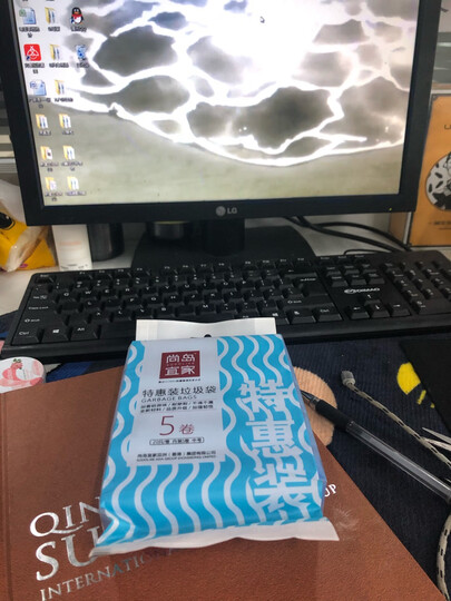 尚岛宜家 点断式垃圾袋 100只装 中号加厚45*50cm*5卷 平口蓝色 大垃圾袋 家用办公分类垃圾桶袋 晒单图