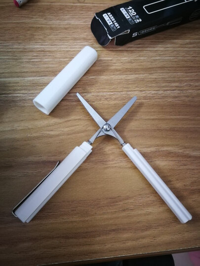 晨光(M&G)文具创意笔式剪刀 学生便携式手工剪纸刀 简约黑白办公剪子 2把装ASS91481 晒单图