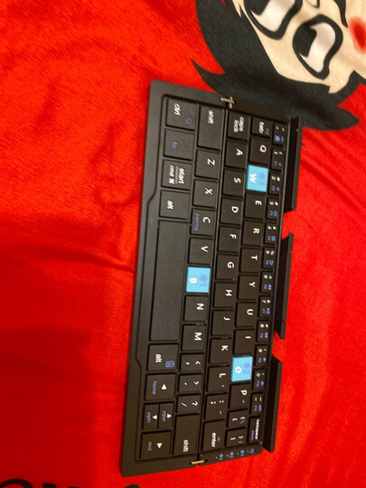 航世(B.O.W)HB088 可折叠带鼠标触控功能无线蓝牙键盘 ipad平板手机多设备通用办公键盘 灰色 晒单图