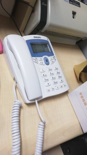 飞利浦（PHILIPS）电话机座机 固定电话 办公家用 免电池 来电显示 双插孔 TD-2816 (蓝色) 晒单图