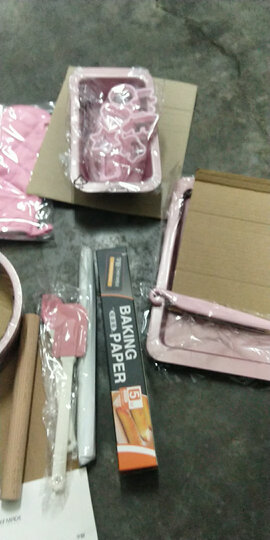 学厨 CHEF MADE烘焙工具24件套装 烤箱用具戚风蛋糕模具饼干蛋挞烤盘西点烘培套装粉色WK9323 晒单图