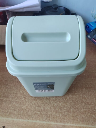 汉世刘家 垃圾桶家用 垃圾桶翻盖 客厅厨房垃圾桶翻盖式垃圾桶 绿色10L 晒单图