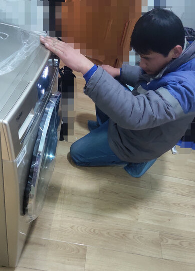 海尔(Haier) 46CM纤薄纤维防皱8公斤洗烘一体直驱变频滚筒洗衣机 空气洗 EG8014HB88LGU1 晒单图