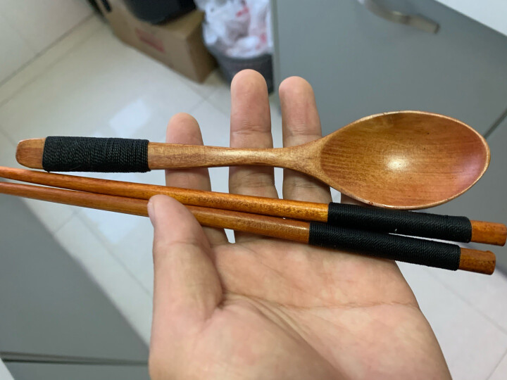 竹木本记筷子勺子筷勺套装学生旅行日式便携式日本餐具牡丹 晒单图