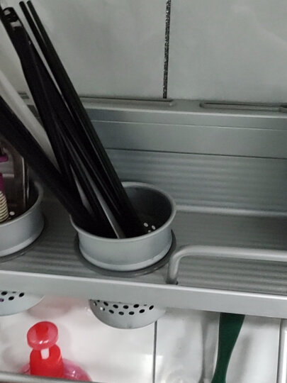 美厨（maxcook）厨房置物架壁挂 免打孔通用太空铝50cm双杯橱柜 带护栏MCWA-GJ502 晒单图