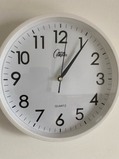 康巴丝（COMPAS）挂钟 创意简约钟表客厅石英钟表挂墙时钟 c2855 白色 晒单图
